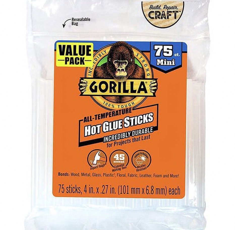 Gorilla Glue Mini Hot Glue Sticks (Clear, 150 Count) mtnc4