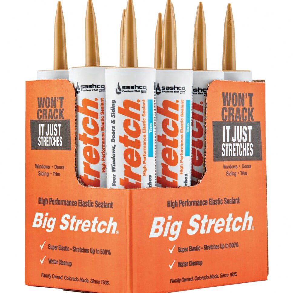Sashco Big Stretch Acrylic Latex Caulk, Flexible and Crack-Proof Sealant (Tan, 10.5 oz) ic7ru
