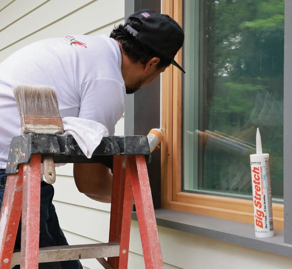 Sashco Big Stretch Acrylic Latex Caulk, Flexible and Crack-Proof Sealant (Tan, 10.5 oz) ic7ru