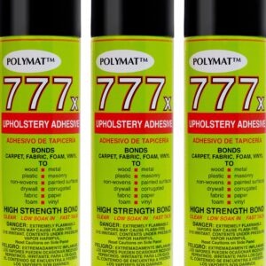 Polymat 777 Multipurpose Spray Adhesive for Heavy-Duty Bonding (White, 3 Pack) urzis