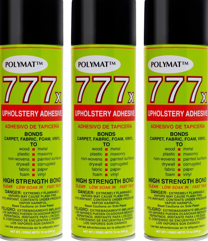 Polymat 777 Multipurpose Spray Adhesive for Heavy-Duty Bonding (White, 3 Pack) urzis