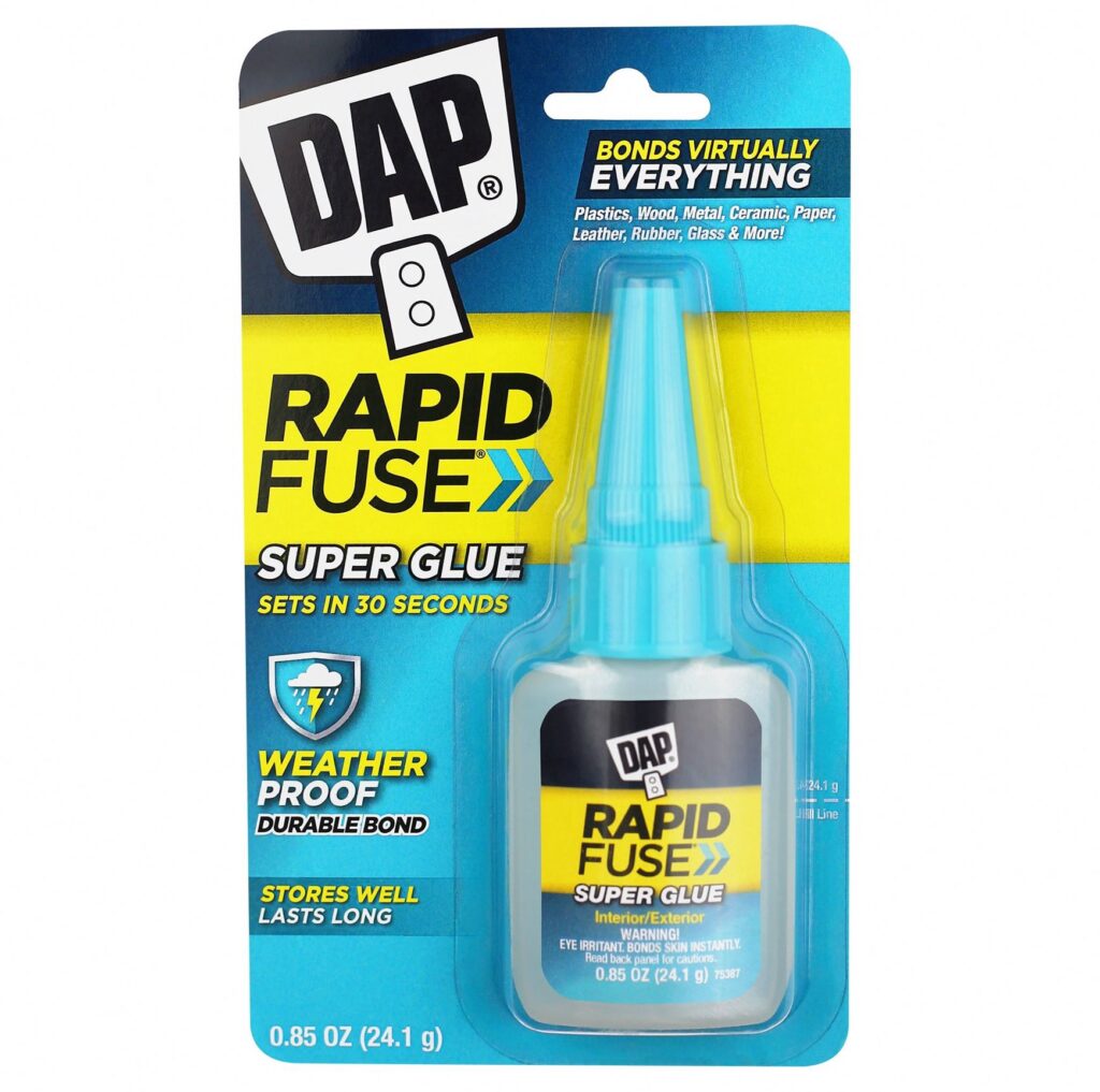 DAP RapidFuse All-Purpose Adhesive, Professional Strength Hybrid Glue for Home Repairs and Crafts (Clear, 0.85 oz) gsc2k