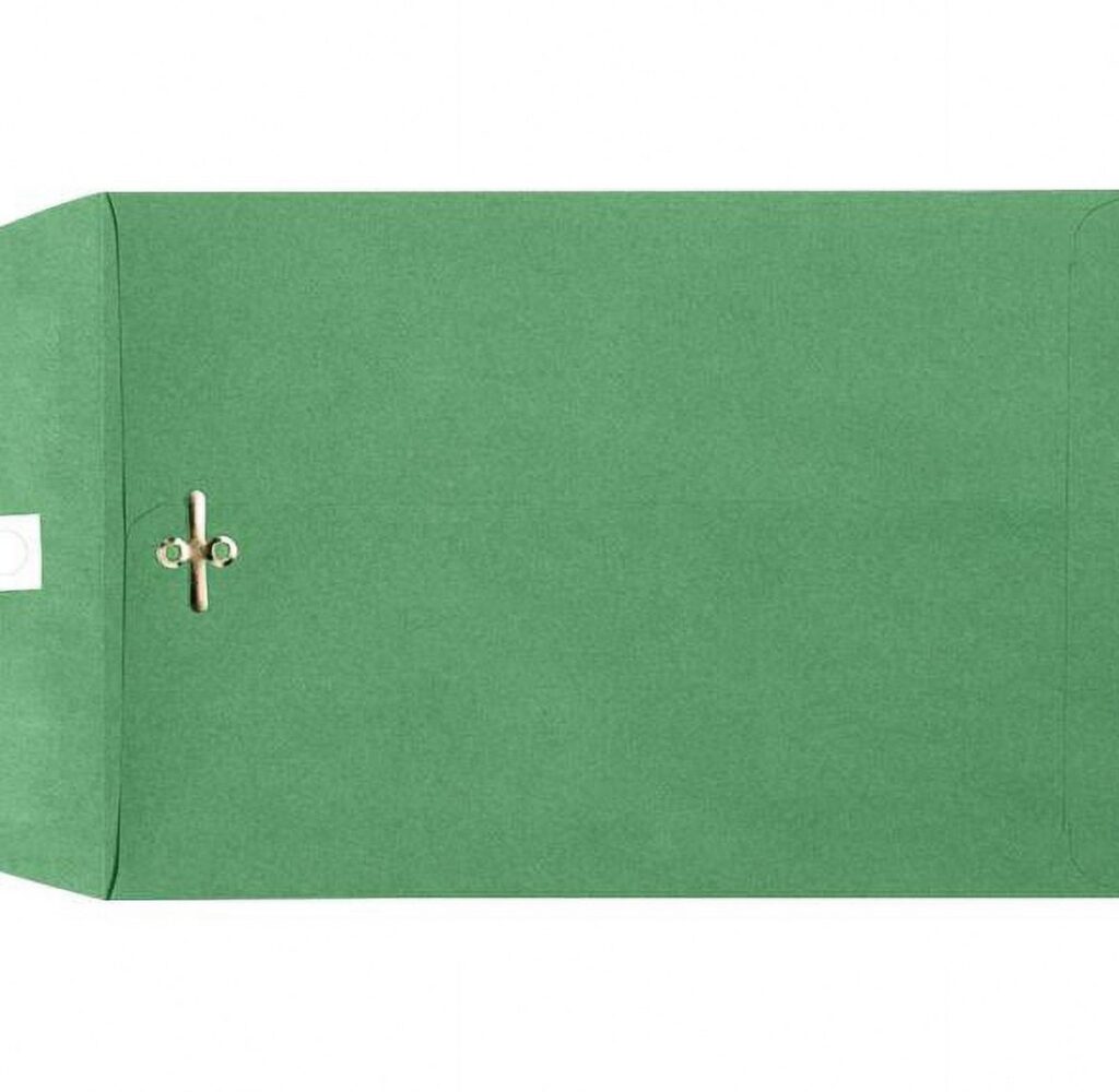 Luxpaper 6 in x 9 in Clasp Envelopes, Holiday Green (50 Pack) v96rn