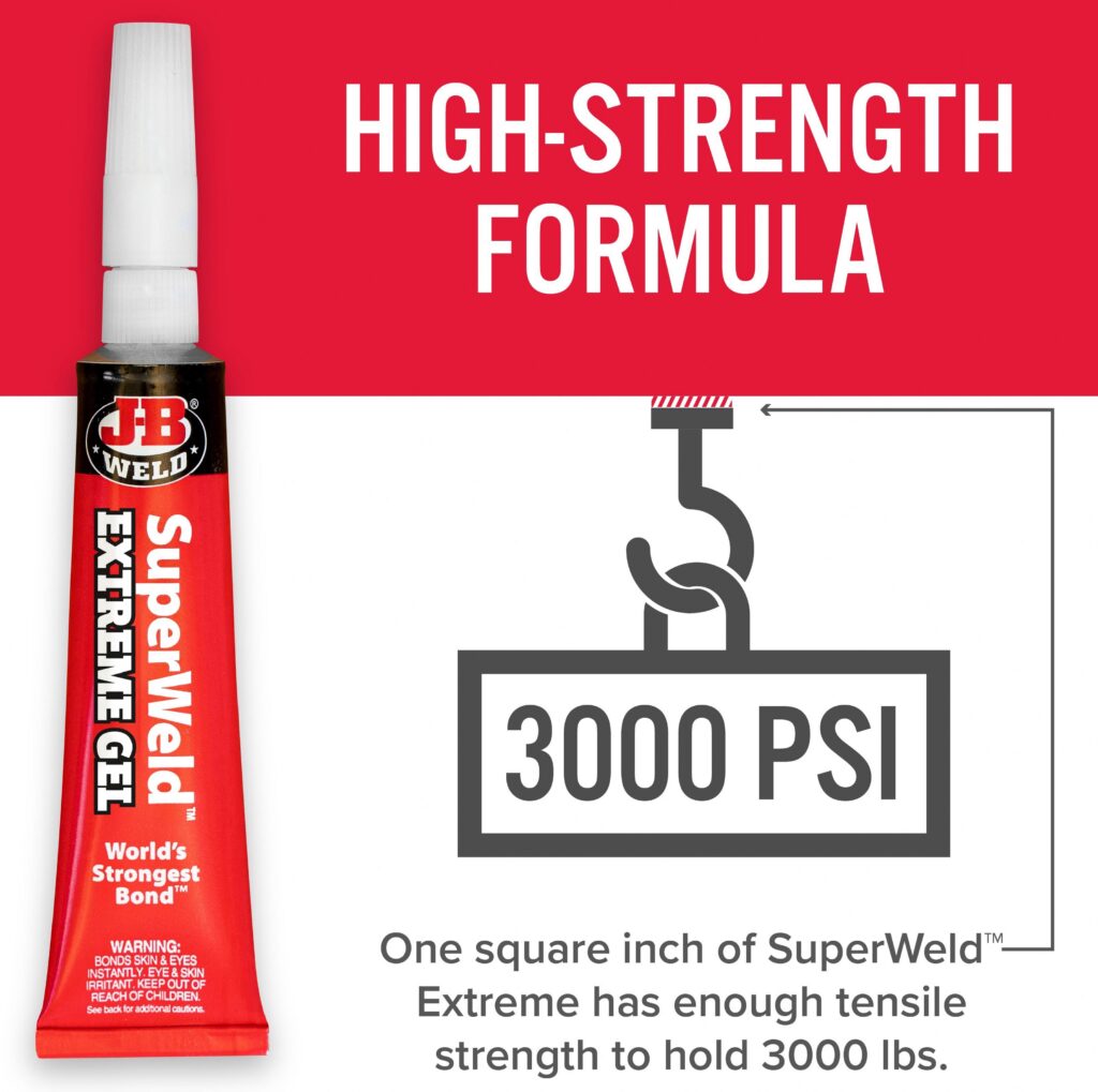 J-B Weld Super Weld Extreme Instant Adhesive Gel (Clear, 0.53 oz) n2zg5