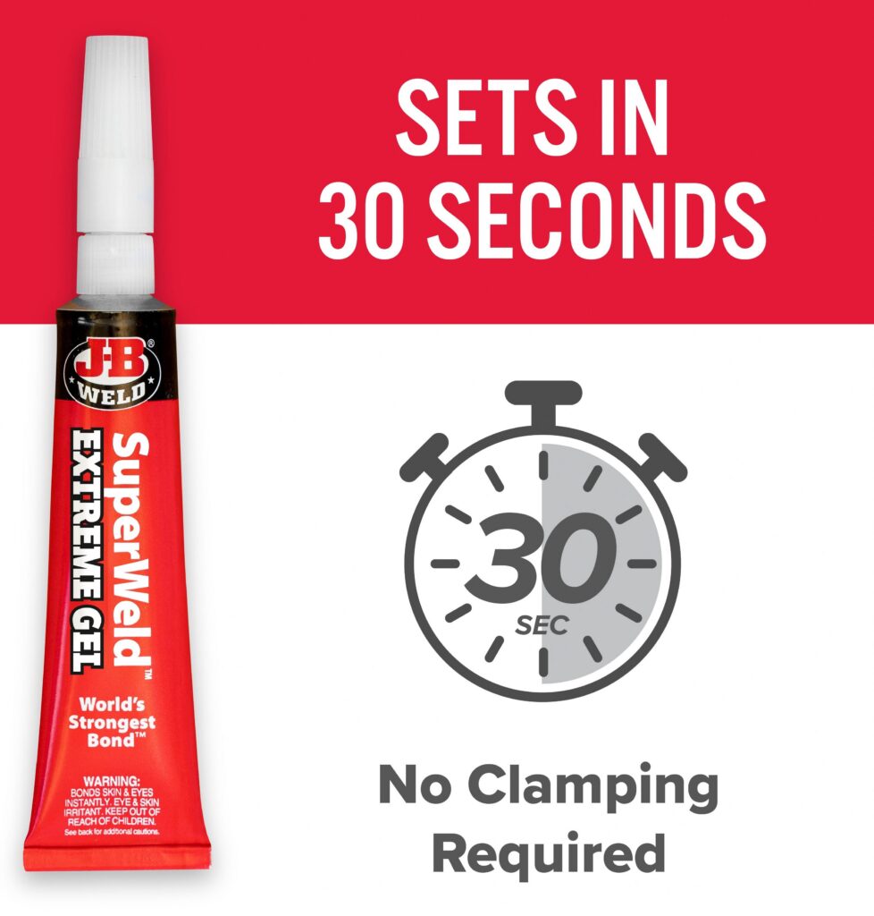 J-B Weld Super Weld Extreme Instant Adhesive Gel (Clear, 0.53 oz) n2zg5