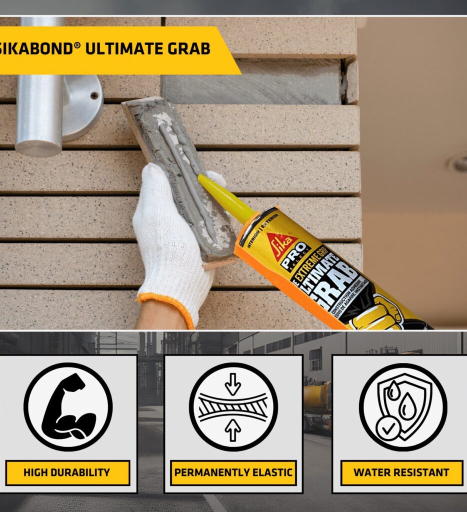 Sika SikaBond Ultimate Grab Instant Polyurethane Adhesive (Gray, 10.1 fl oz) bmg9x