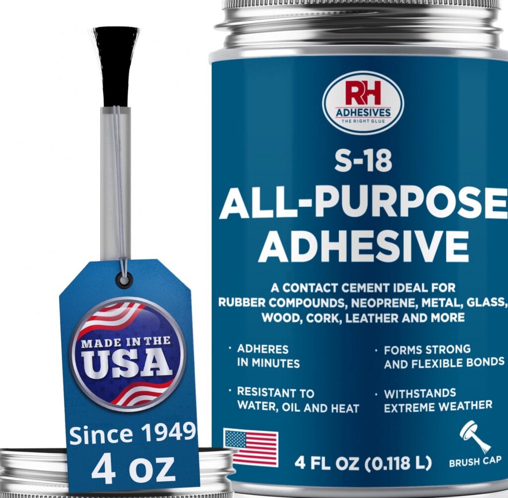 RH Adhesives S-18 All-Purpose Contact Cement, Heavy-Duty Industrial Strength Adhesive (White, 4 oz) dpcjx