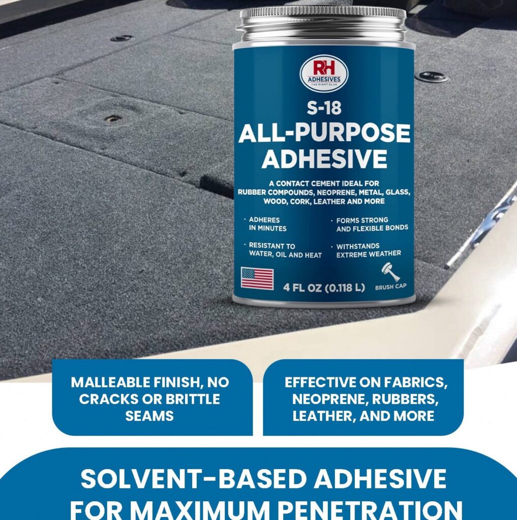 RH Adhesives S-18 All-Purpose Contact Cement, Heavy-Duty Industrial Strength Adhesive (White, 4 oz) dpcjx