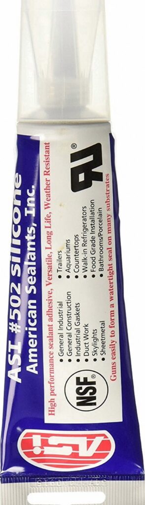 ASI ASI502 Industrial Silicone Sealant, Flexible Waterproof Adhesive (Clear, 0.01 oz) 2ptev