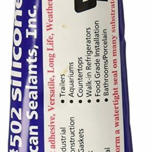 ASI ASI502 Industrial Silicone Sealant, Flexible Waterproof Adhesive (Clear, 0.01 oz) 2ptev