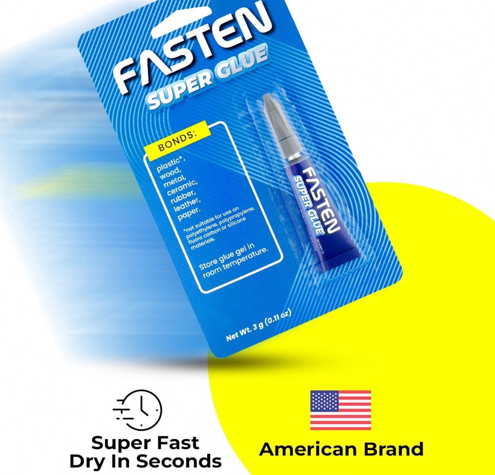 FasTen Super Glue Clear Gel, Heavy-Duty Adhesive for Plastic, Wood, and Metal (Clear, 0.11 oz, 5 Pack) tvsgb