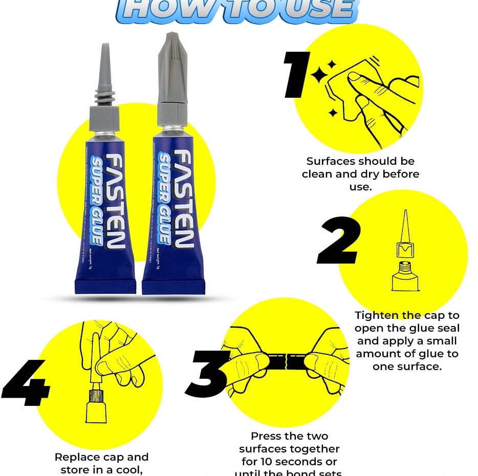 FasTen Super Glue Clear Gel, Heavy-Duty Adhesive for Plastic, Wood, and Metal (Clear, 0.11 oz, 5 Pack) tvsgb