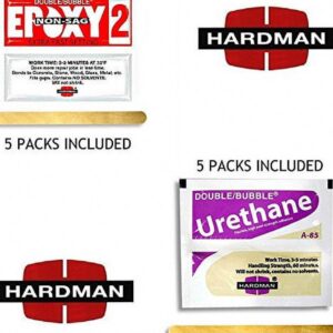 Hardman Double Bubble Epoxy Adhesive Repair Kit (Beige and Red, 10 Pack, 0.1 oz per pack) qpkym
