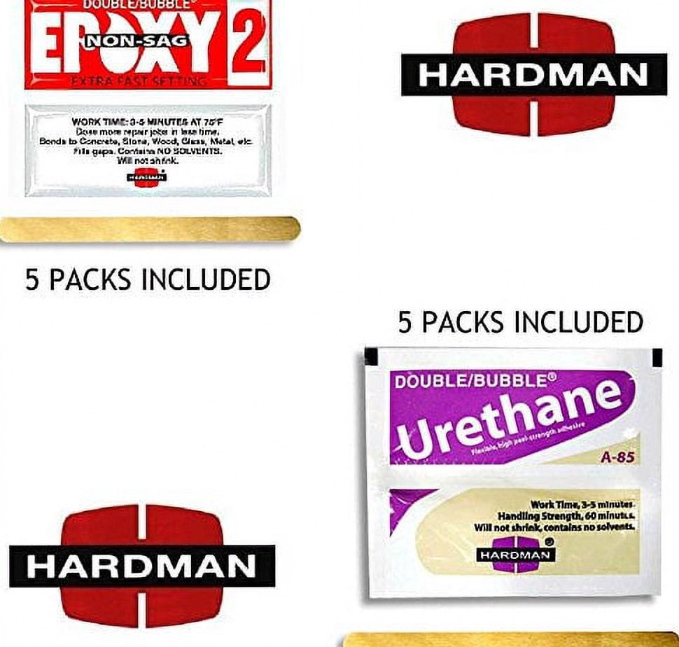 Hardman Double Bubble Epoxy Adhesive Repair Kit (Beige and Red, 10 Pack, 0.1 oz per pack) qpkym
