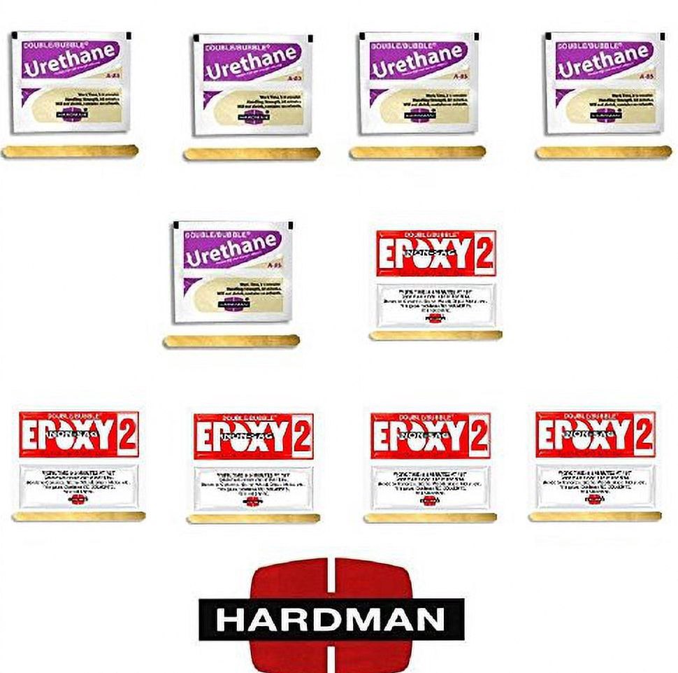 Hardman Double Bubble Epoxy Adhesive Repair Kit (Beige and Red, 10 Pack, 0.1 oz per pack) qpkym