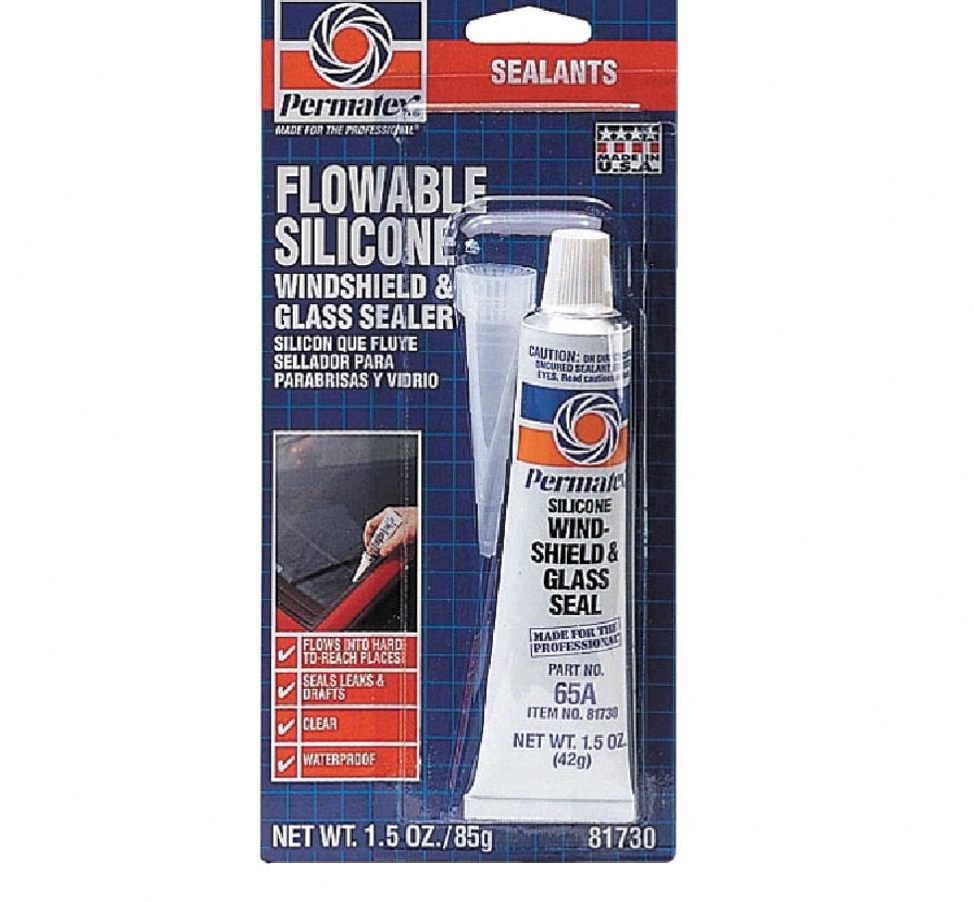 Permatex 81730 Flowable Silicone Windshield and Glass Sealer (Clear, 1.5 oz) s88a5