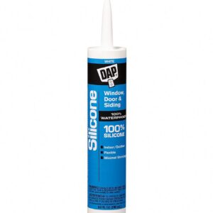DAP Silicone Sealant Waterproof Adhesive for Home Repair (White, 9.8 oz) 677ts