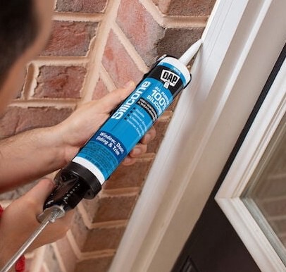 DAP Silicone Sealant Waterproof Adhesive for Home Repair (White, 9.8 oz) 677ts