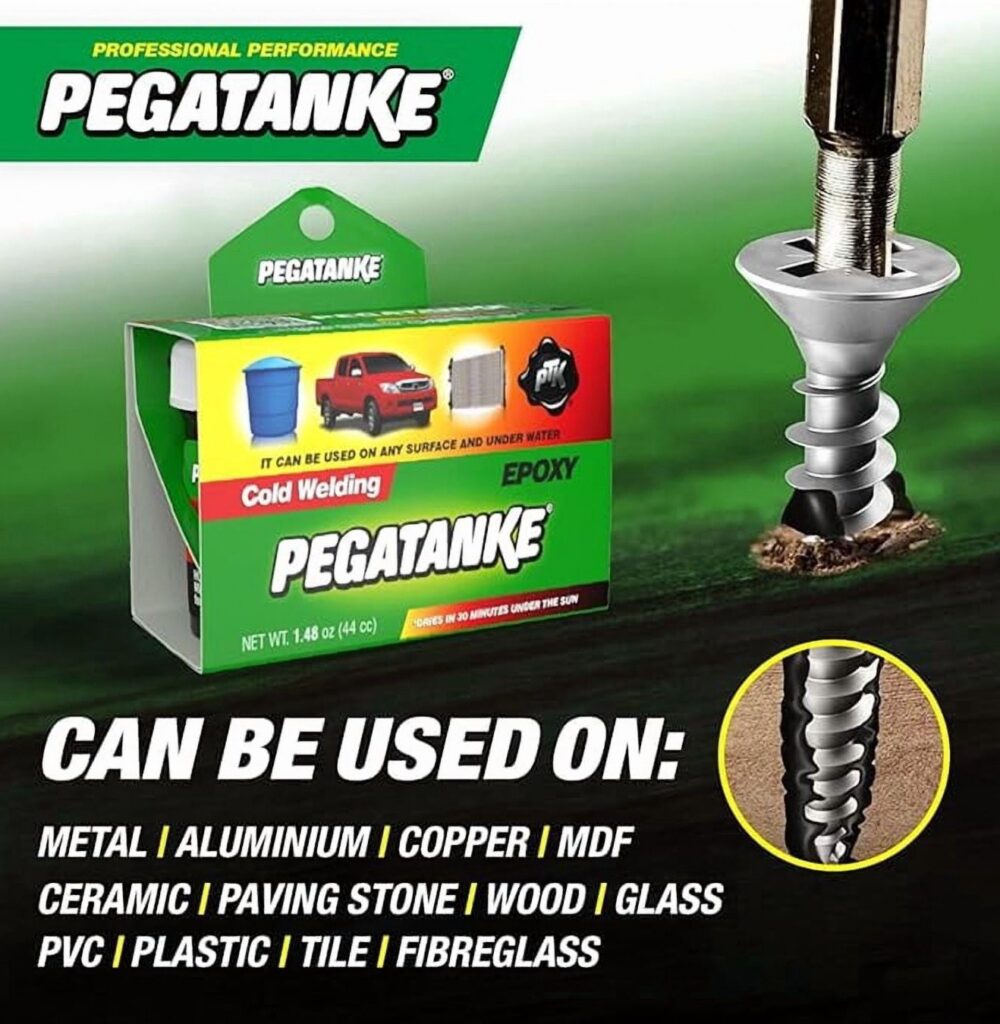 Pegatanke 2-Part Epoxy Resin and Cold Weld Adhesive, High-Strength Liquid Metal Repair for Fuel Tanks and Industrial Use (Black, 1.48 oz) derry