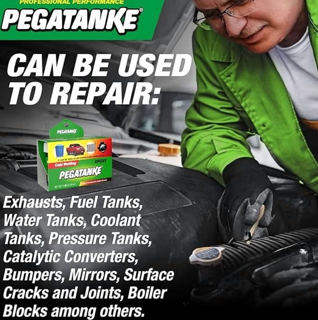 Pegatanke 2-Part Epoxy Resin and Cold Weld Adhesive, High-Strength Liquid Metal Repair for Fuel Tanks and Industrial Use (Black, 1.48 oz) derry