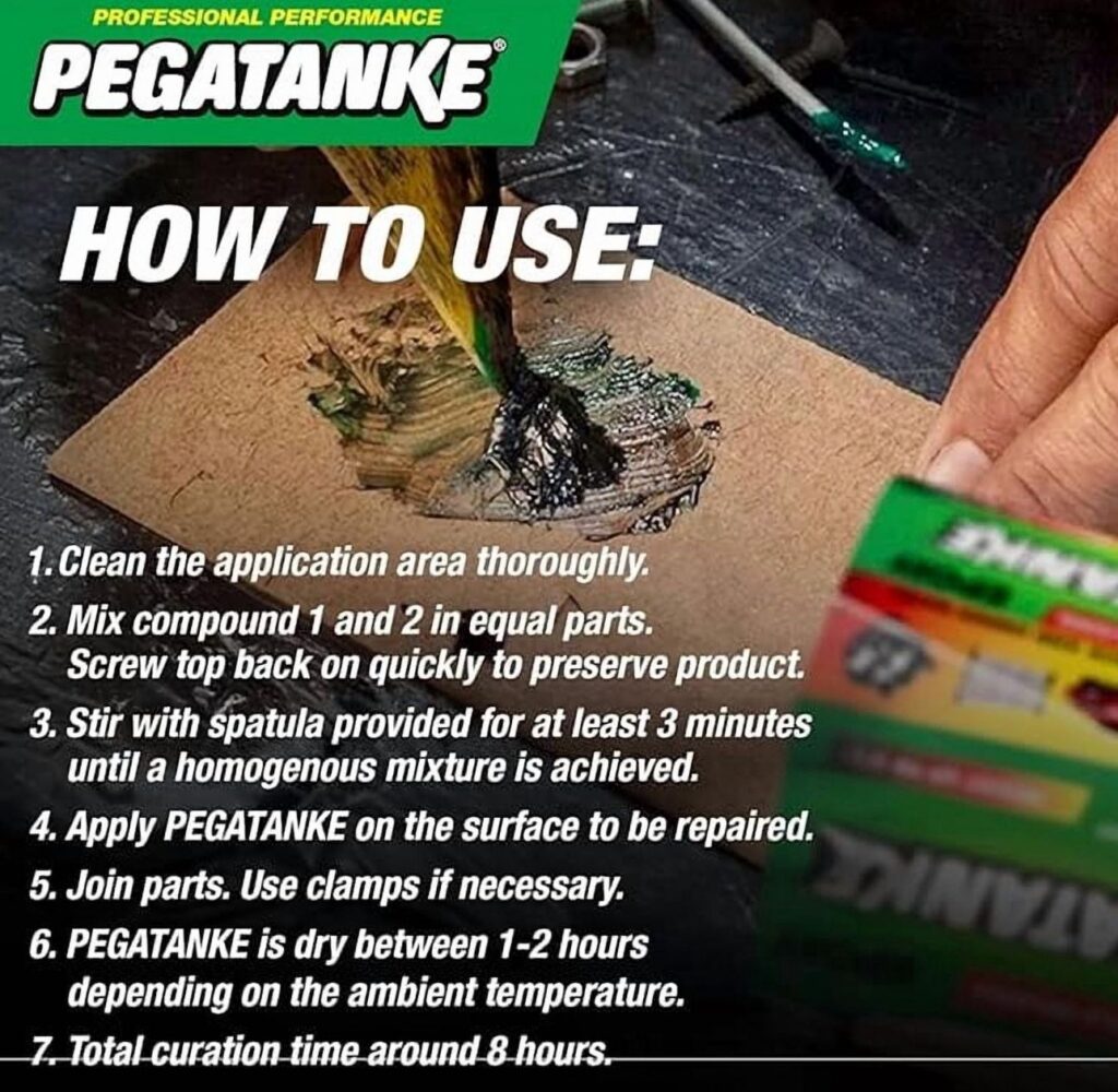 Pegatanke 2-Part Epoxy Resin and Cold Weld Adhesive, High-Strength Liquid Metal Repair for Fuel Tanks and Industrial Use (Black, 1.48 oz) derry