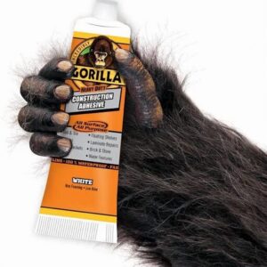 Gorilla Construction Adhesive All-Weather Heavy-Duty Bonding Agent (Clear, 2.5 oz) tmq9c