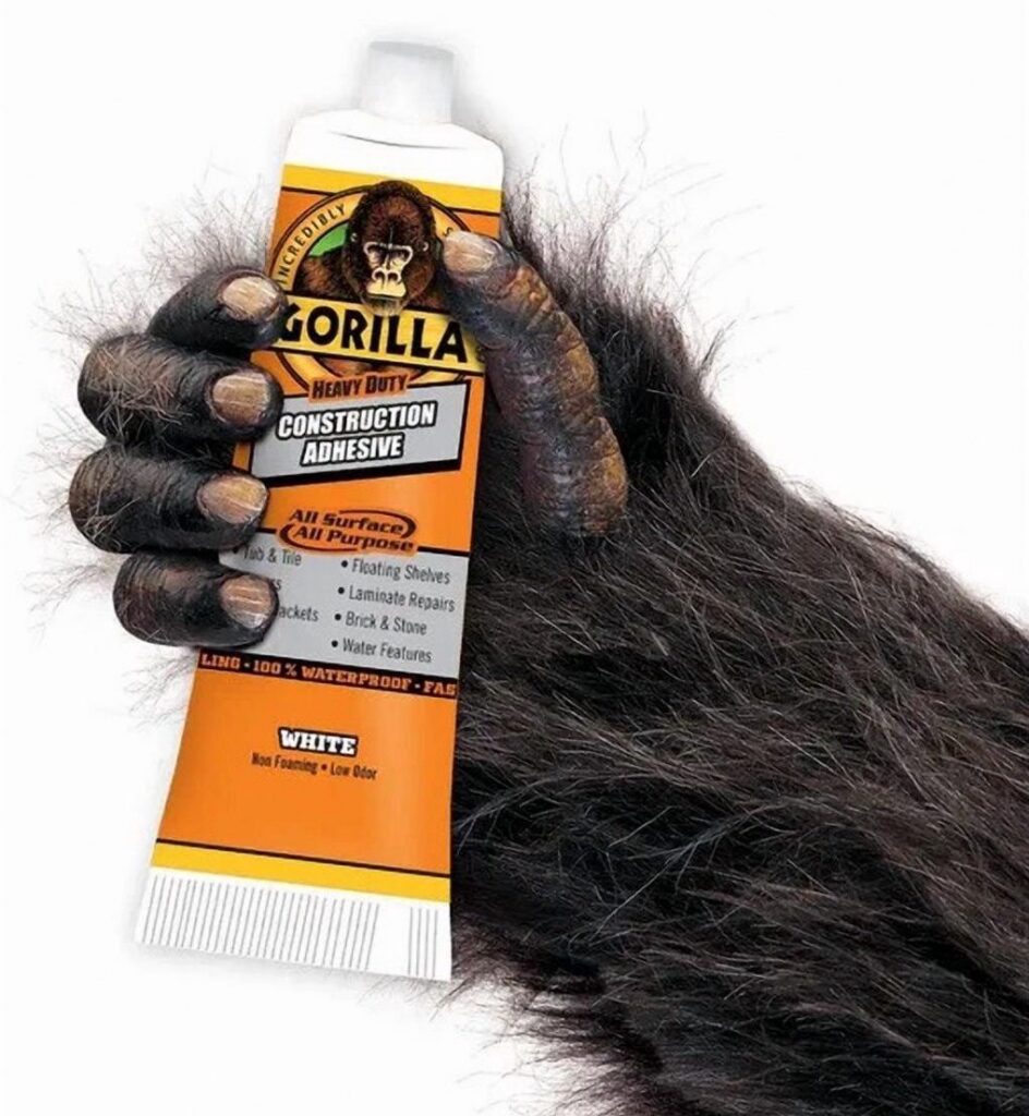 Gorilla Construction Adhesive All-Weather Heavy-Duty Bonding Agent (Clear, 2.5 oz) tmq9c