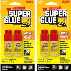 The Original Super Glue Instant Adhesive for Household Repairs (Yellow, 4 Pack, 0.10 oz) kpcq5