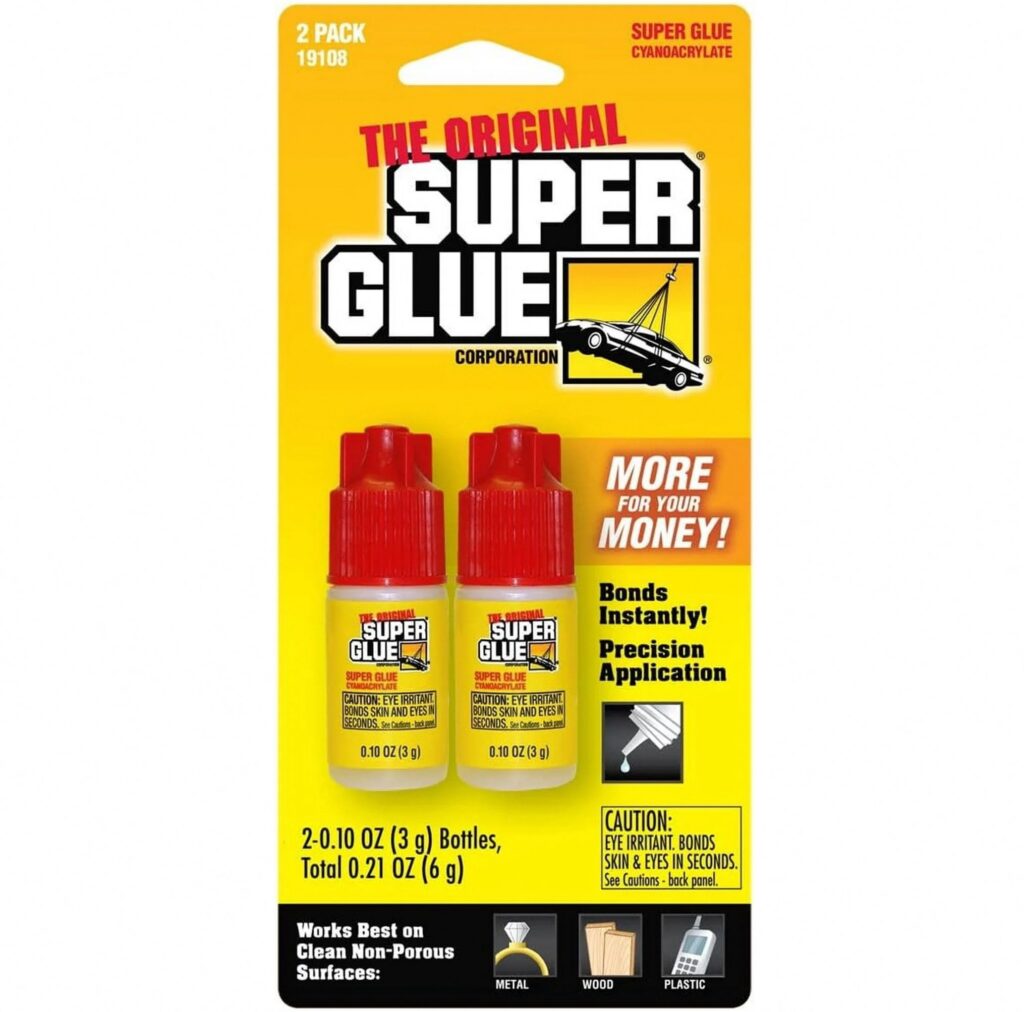 The Original Super Glue Instant Adhesive for Household Repairs (Yellow, 4 Pack, 0.10 oz) kpcq5