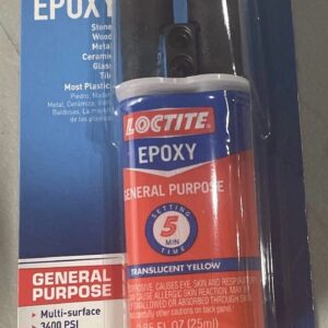 Loctite General Purpose Epoxy Adhesive High-Strength Bonding (Translucent Yellow, 0.85 oz) 6mhxf