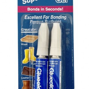 Glueology Super Glue Gel Heavy-Duty Adhesive for Porous Surfaces (Clear, 0.2 oz, 2 Pack) rzbbd