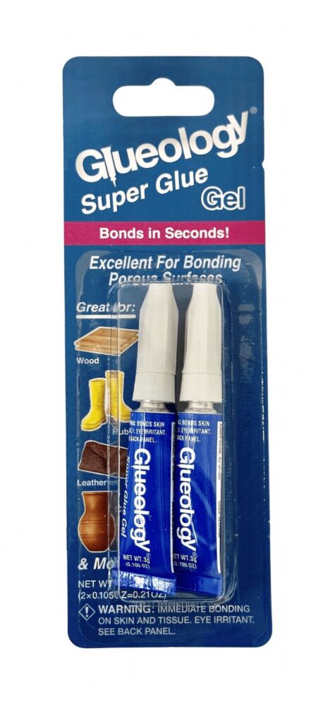 Glueology Super Glue Gel Heavy-Duty Adhesive for Porous Surfaces (Clear, 0.2 oz, 2 Pack) rzbbd