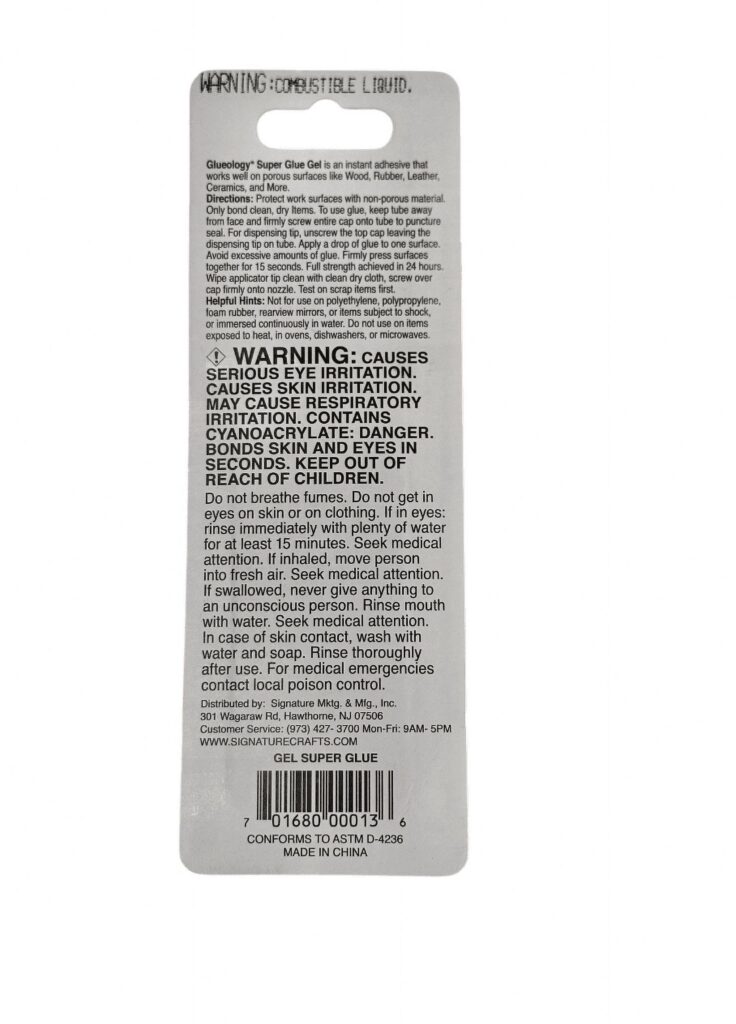 Glueology Super Glue Gel Heavy-Duty Adhesive for Porous Surfaces (Clear, 0.2 oz, 2 Pack) rzbbd