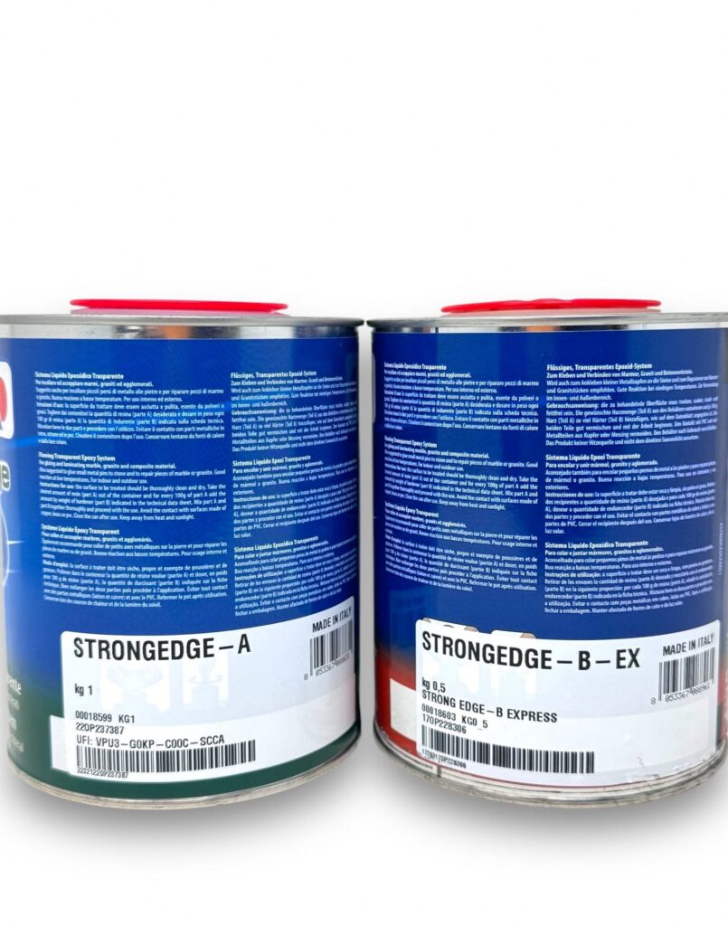 Tenax StrongEdge Express Epoxy for Stone Fabrication and Lamination (Clear, 3 Quart Set) 64nue