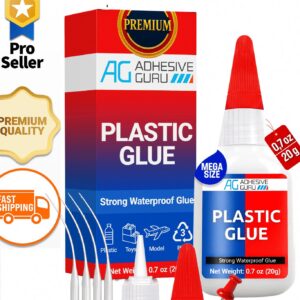 Adhesive Guru Plastic Glue, High-Strength Multi-Material Repair Adhesive (Clear, 0.7 oz) qpmfx