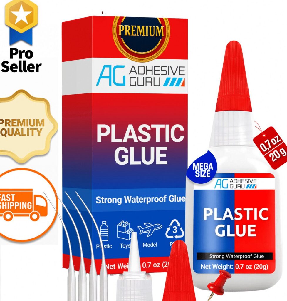 Adhesive Guru Plastic Glue, High-Strength Multi-Material Repair Adhesive (Clear, 0.7 oz) qpmfx