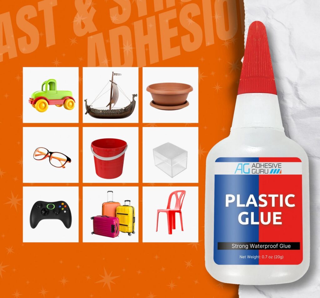 Adhesive Guru Plastic Glue, High-Strength Multi-Material Repair Adhesive (Clear, 0.7 oz) qpmfx
