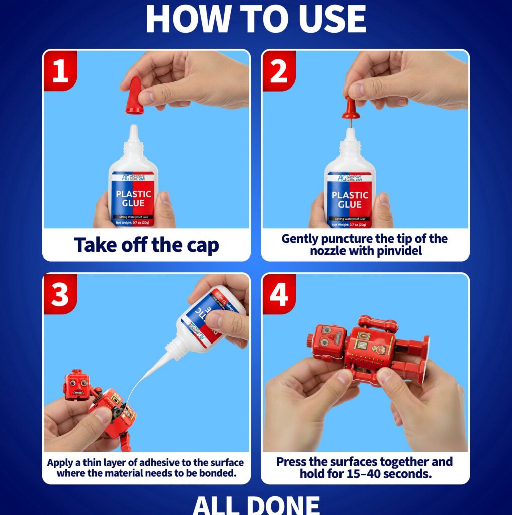 Adhesive Guru Plastic Glue, High-Strength Multi-Material Repair Adhesive (Clear, 0.7 oz) qpmfx