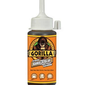 Gorilla Original Polyurethane Glue, Heavy-Duty Waterproof Adhesive for Wood, Metal, and Stone (Brown, 4 oz) dwanm