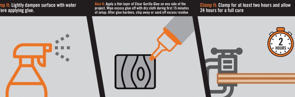 Gorilla Original Polyurethane Glue, Heavy-Duty Waterproof Adhesive for Wood, Metal, and Stone (Brown, 4 oz) dwanm