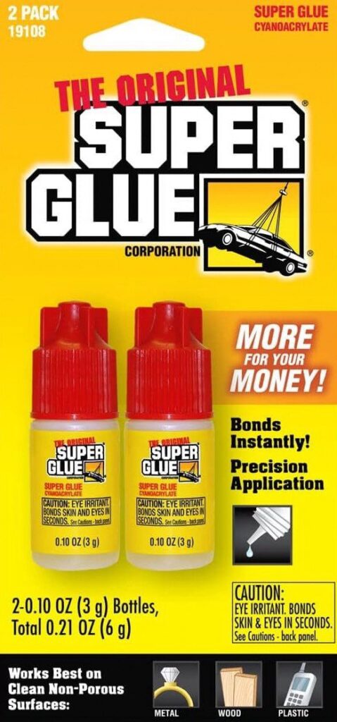 The Original Super Glue Cyanoacrylate Adhesive for Household Repairs (Clear, 0.20 oz) hnc5r