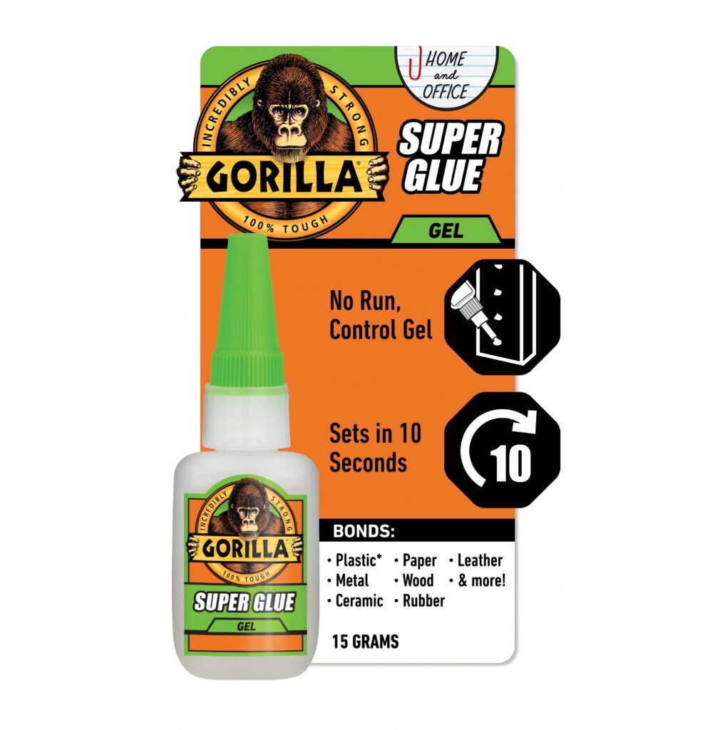 Gorilla Glue Super Glue Gel, High-Strength Multi-Surface Adhesive, Quick-Dry Formula (Clear, 0.5 oz) j8zdn