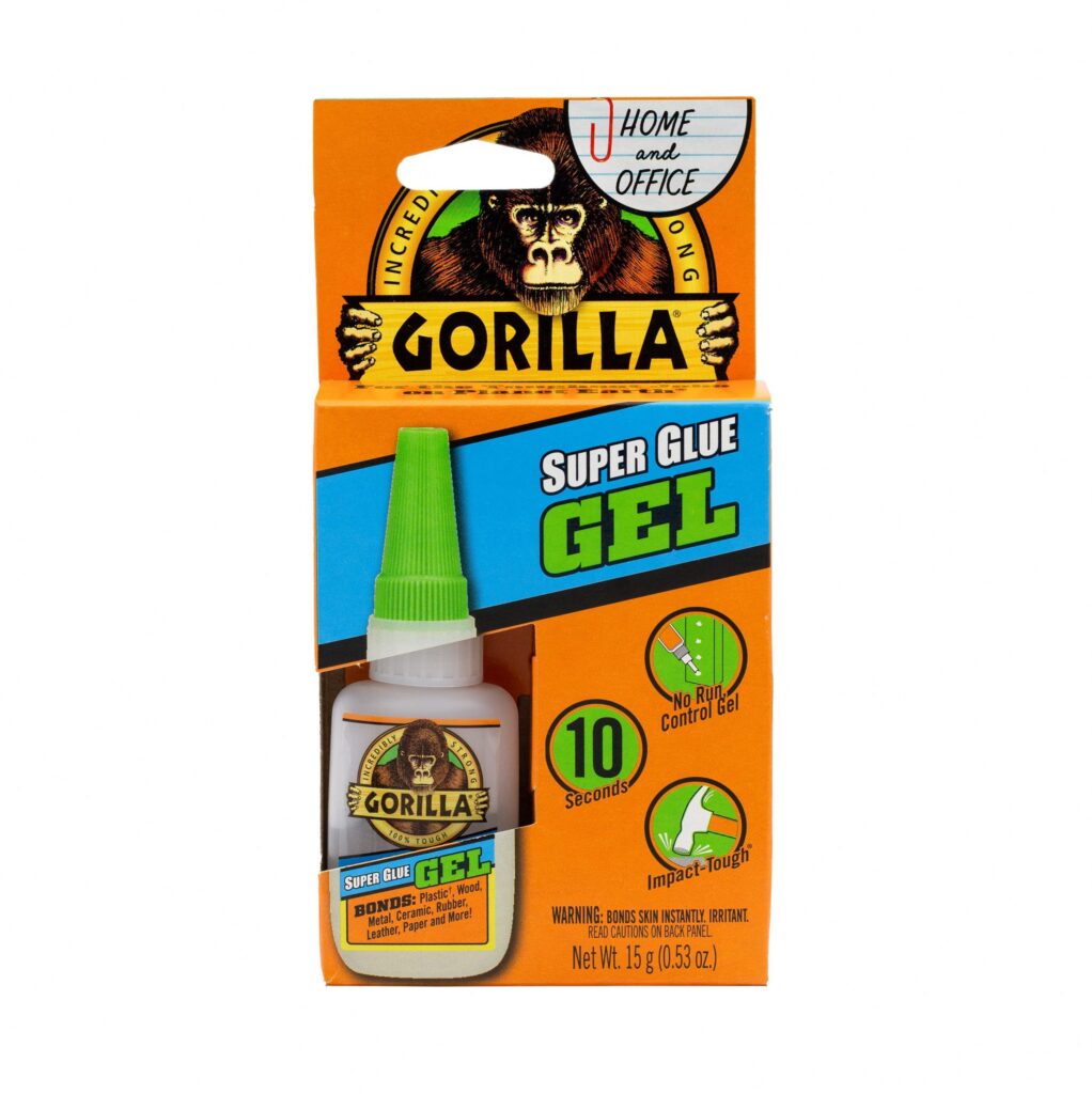 Gorilla Glue Super Glue Gel, High-Strength Multi-Surface Adhesive, Quick-Dry Formula (Clear, 0.5 oz) j8zdn