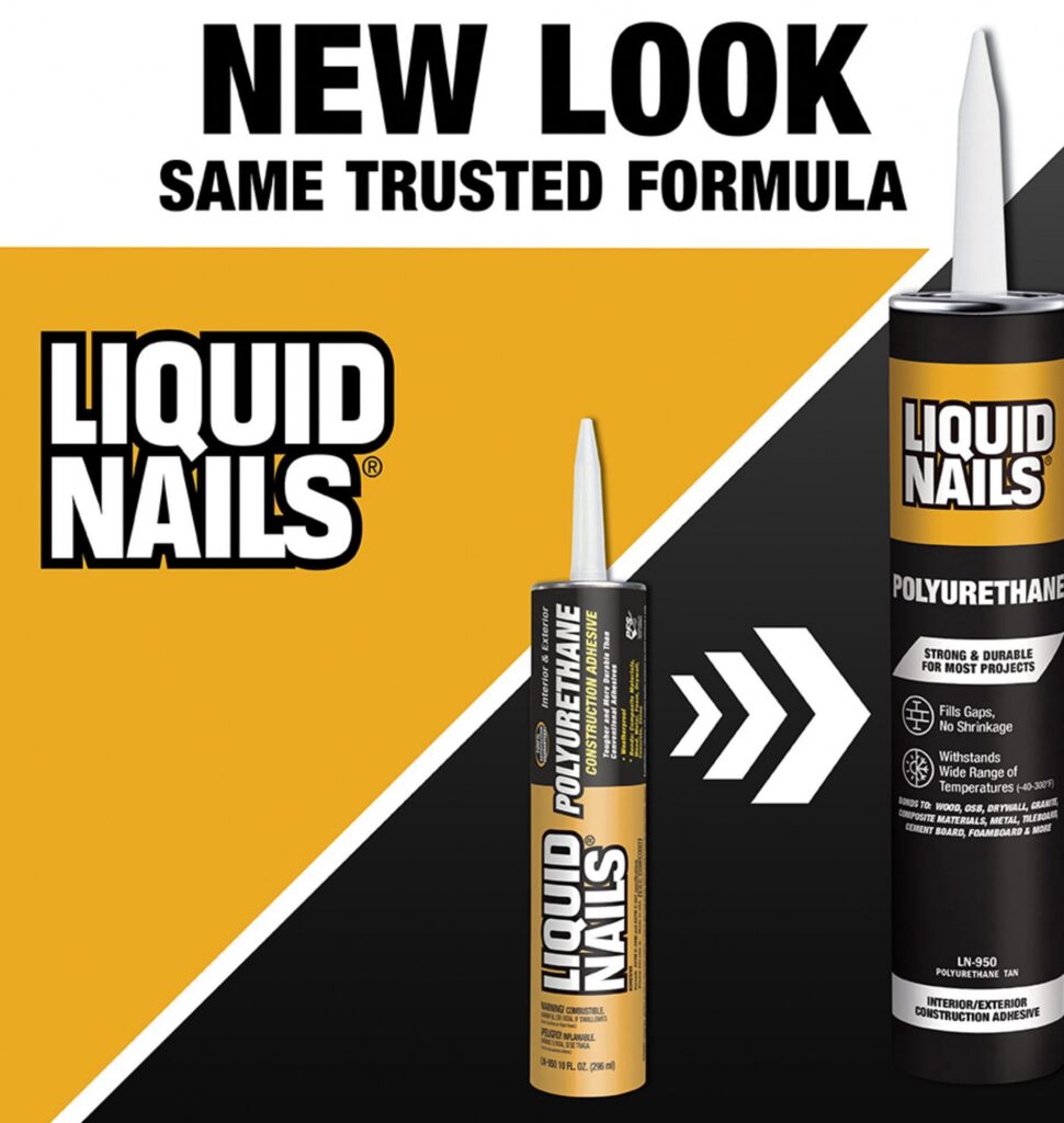 Liquid Nails Polyurethane Construction Adhesive Heavy-Duty Interior and Exterior Bonding (Beige, 10 oz) v9jcw