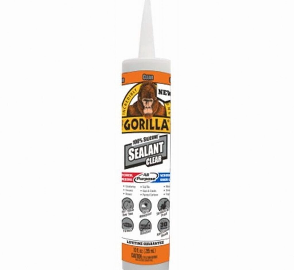 Gorilla Glue Waterproof Silicone Sealant, Heavy-duty Adhesive for Indoor and Outdoor Use (Clear, 10 oz) 8sr7s