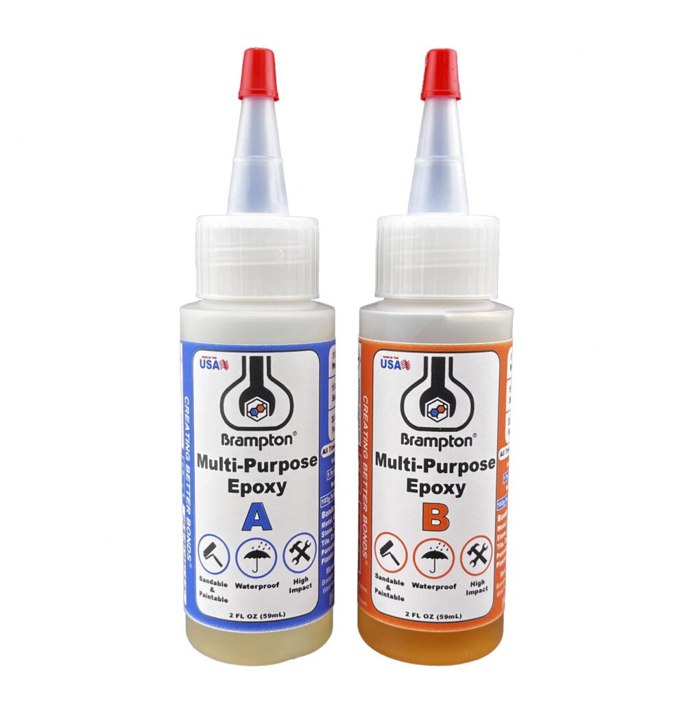 Brampton Multi-Purpose Epoxy Adhesive, Waterproof 2-Part Resin for Metal, Wood, and Ceramic (Clear, 4 oz) hrwhr