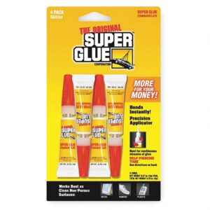 The Original Super Glue Instant Adhesive Multi-Purpose Bonding Agent (Clear, 4 Pack, 0.28 oz) r9ewj