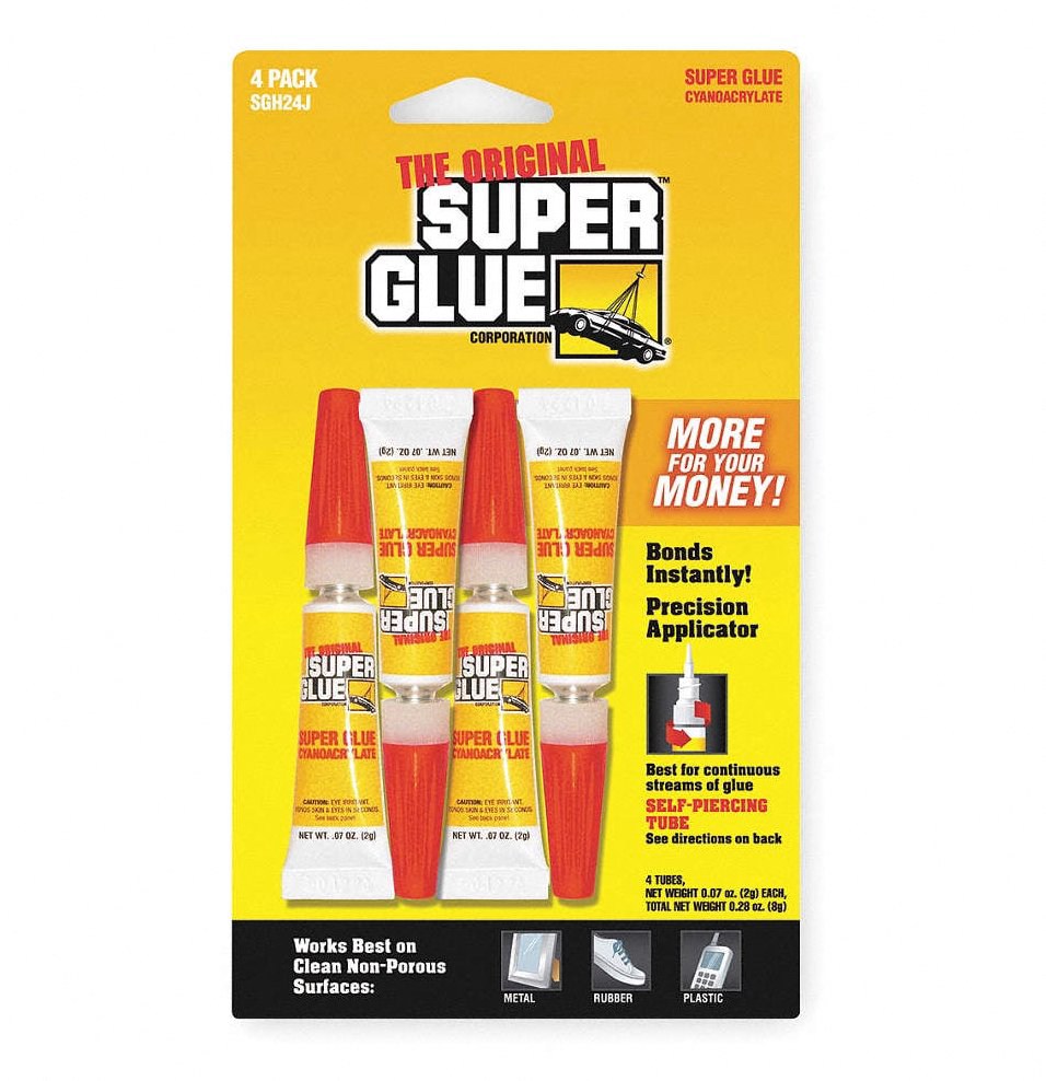 The Original Super Glue Instant Adhesive Multi-Purpose Bonding Agent (Clear, 4 Pack, 0.28 oz) r9ewj
