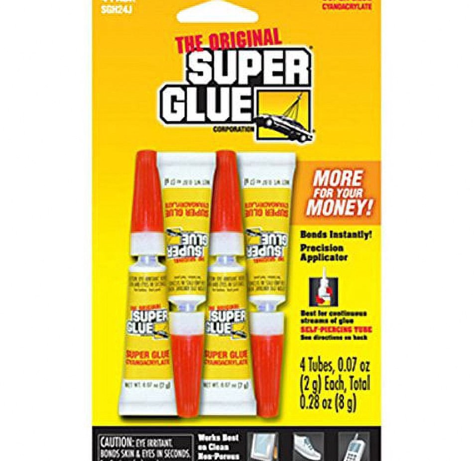 The Original Super Glue Instant Adhesive Multi-Purpose Bonding Agent (Clear, 4 Pack, 0.28 oz) r9ewj