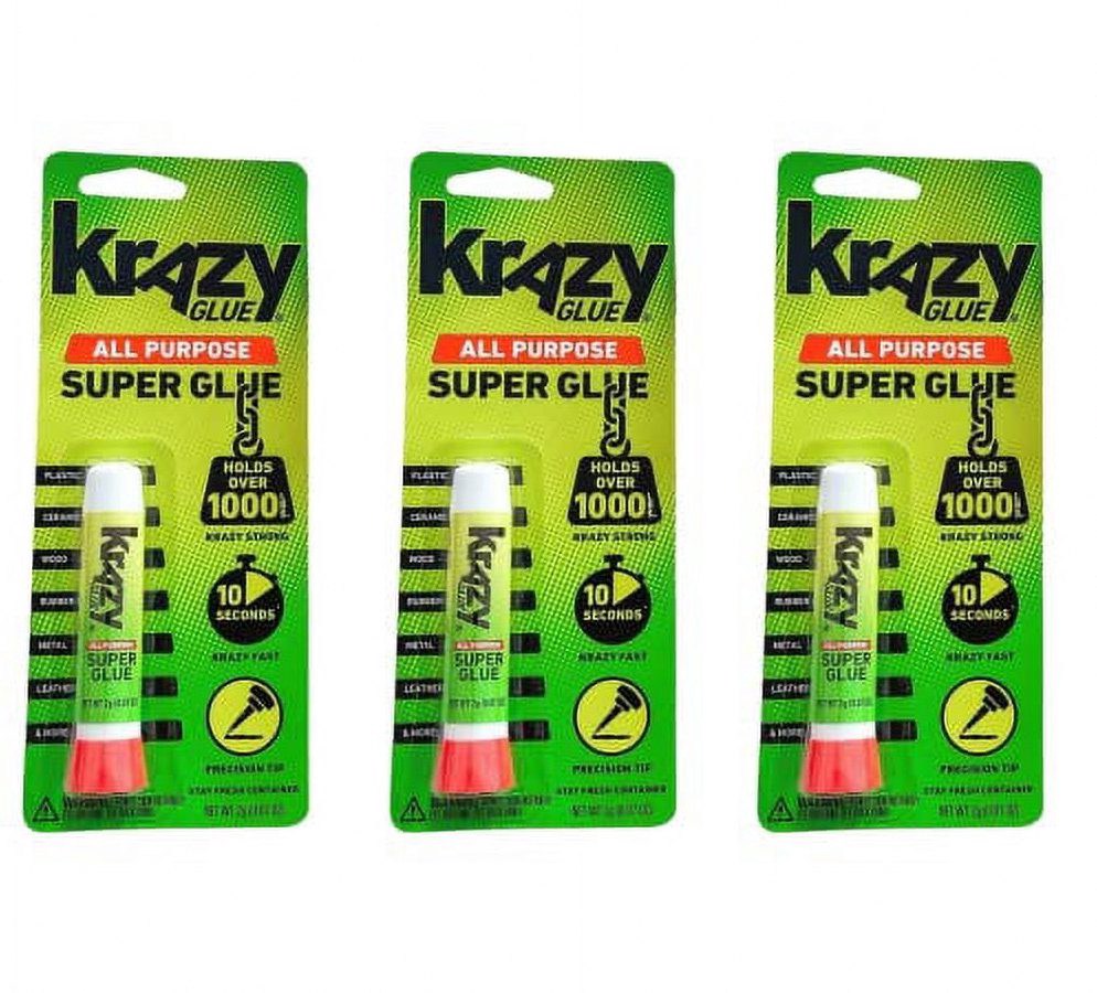 Krazy Glue All Purpose Instant Super Glue (Clear, 3 Piece Pack) 3ejmm